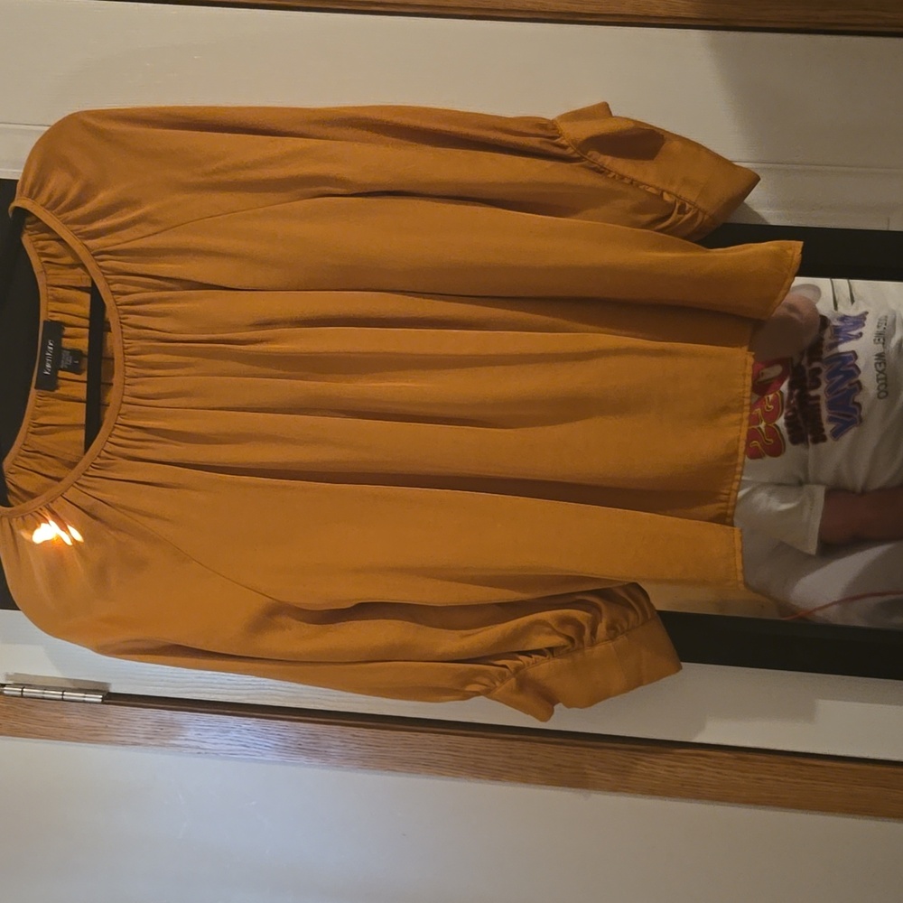 Karen Kane mango color blouse size Large